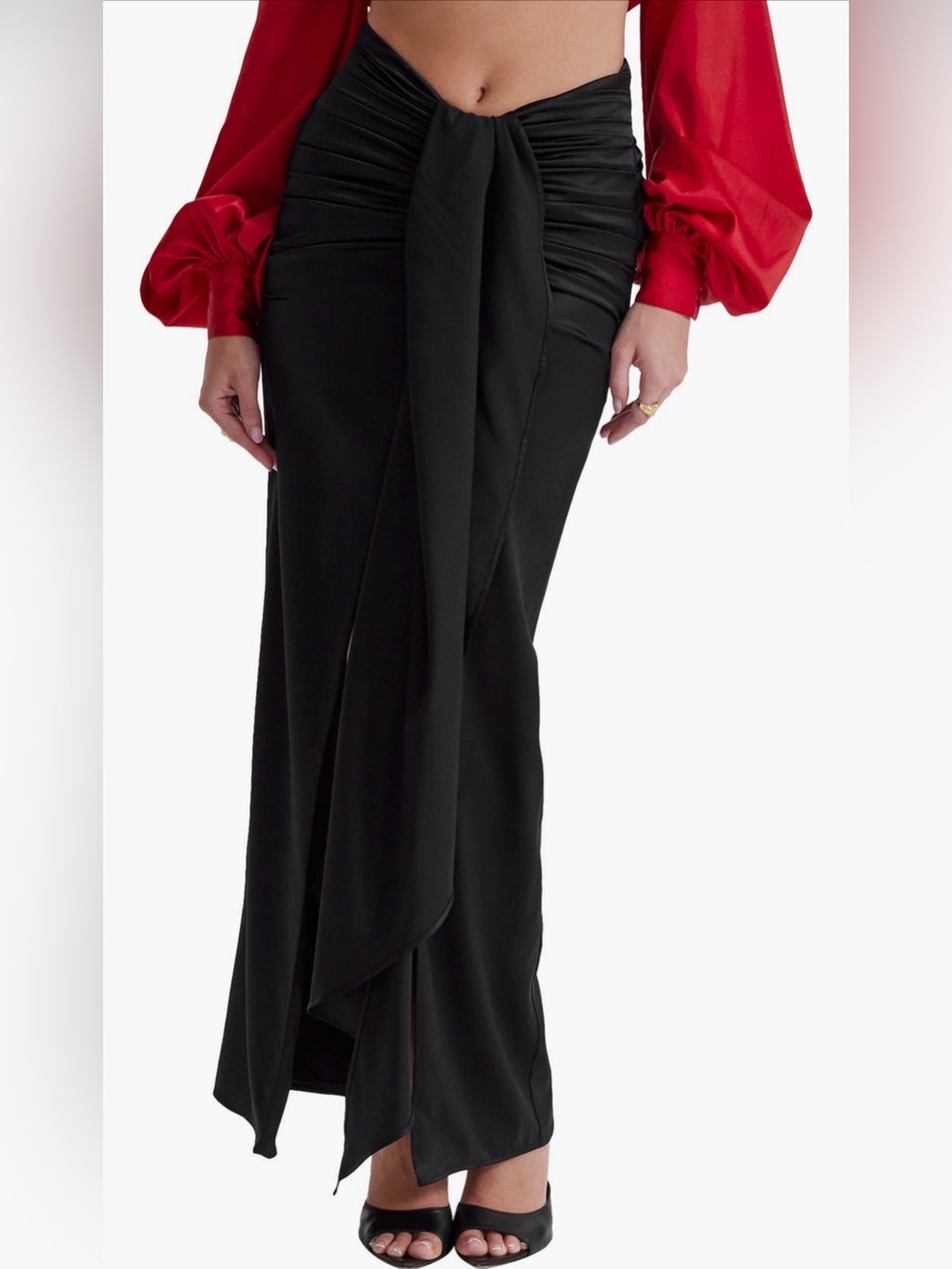 House of CB silk skirt black arla S small